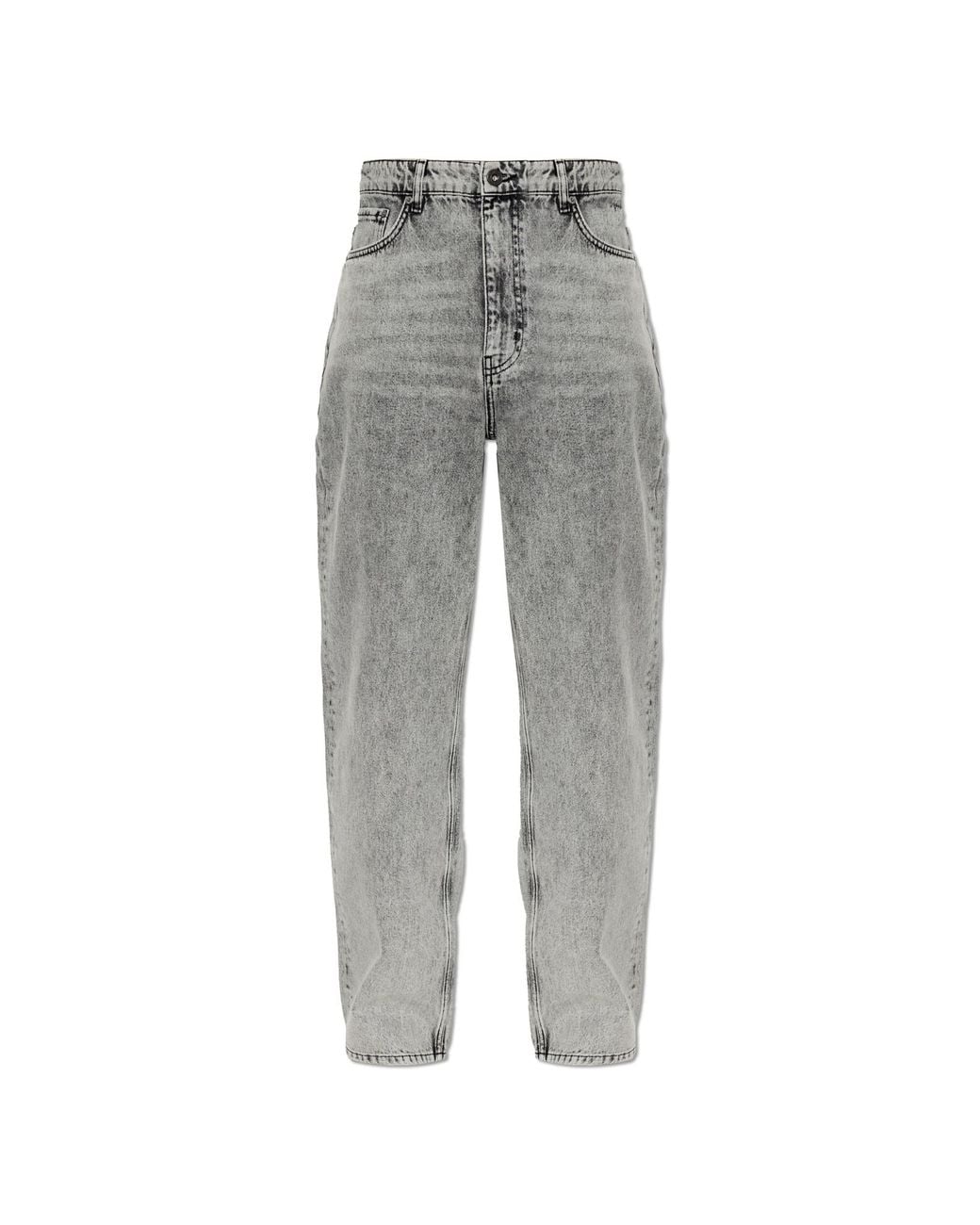LAB C.O. OFF WHITE Gray Jeans With Printed Logo for men