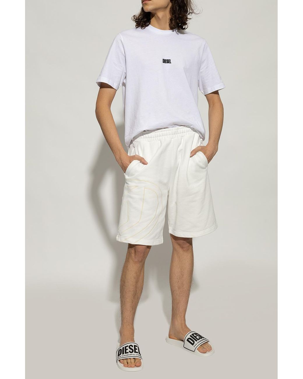 DIESEL White Mayemi Sa Slides for men