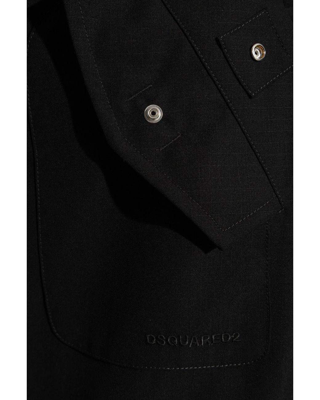DSquared² Black Wool Dress With Back Slit