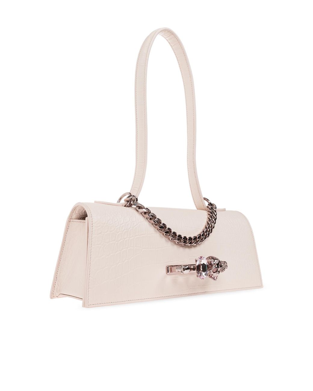 McQueen Pink 'Jewelled' Leather Bag
