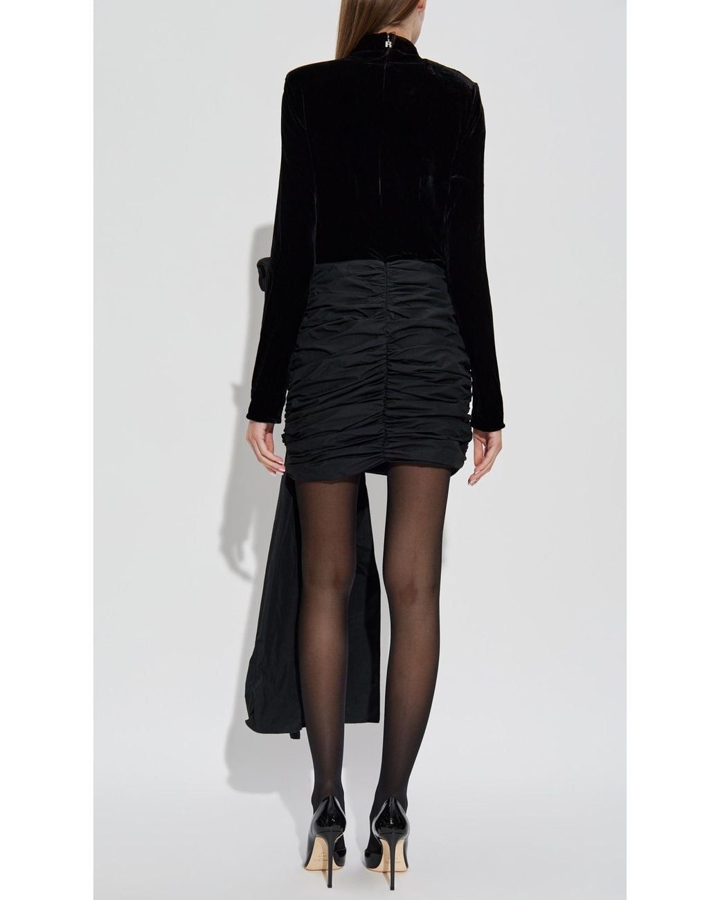ROTATE BIRGER CHRISTENSEN Black Dress Made Of Combined Fabrics