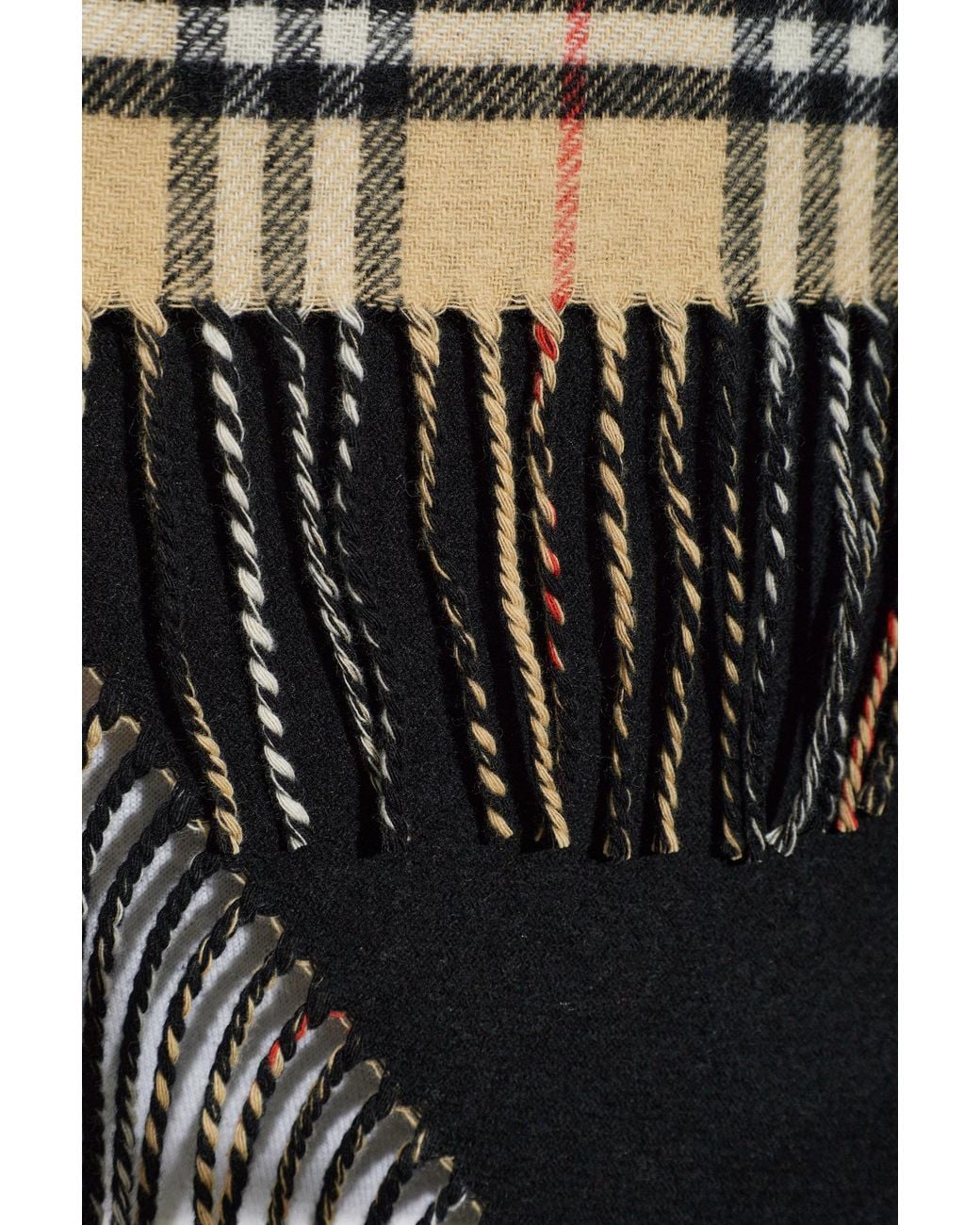 Burberry Black Reversible Tartan Poncho