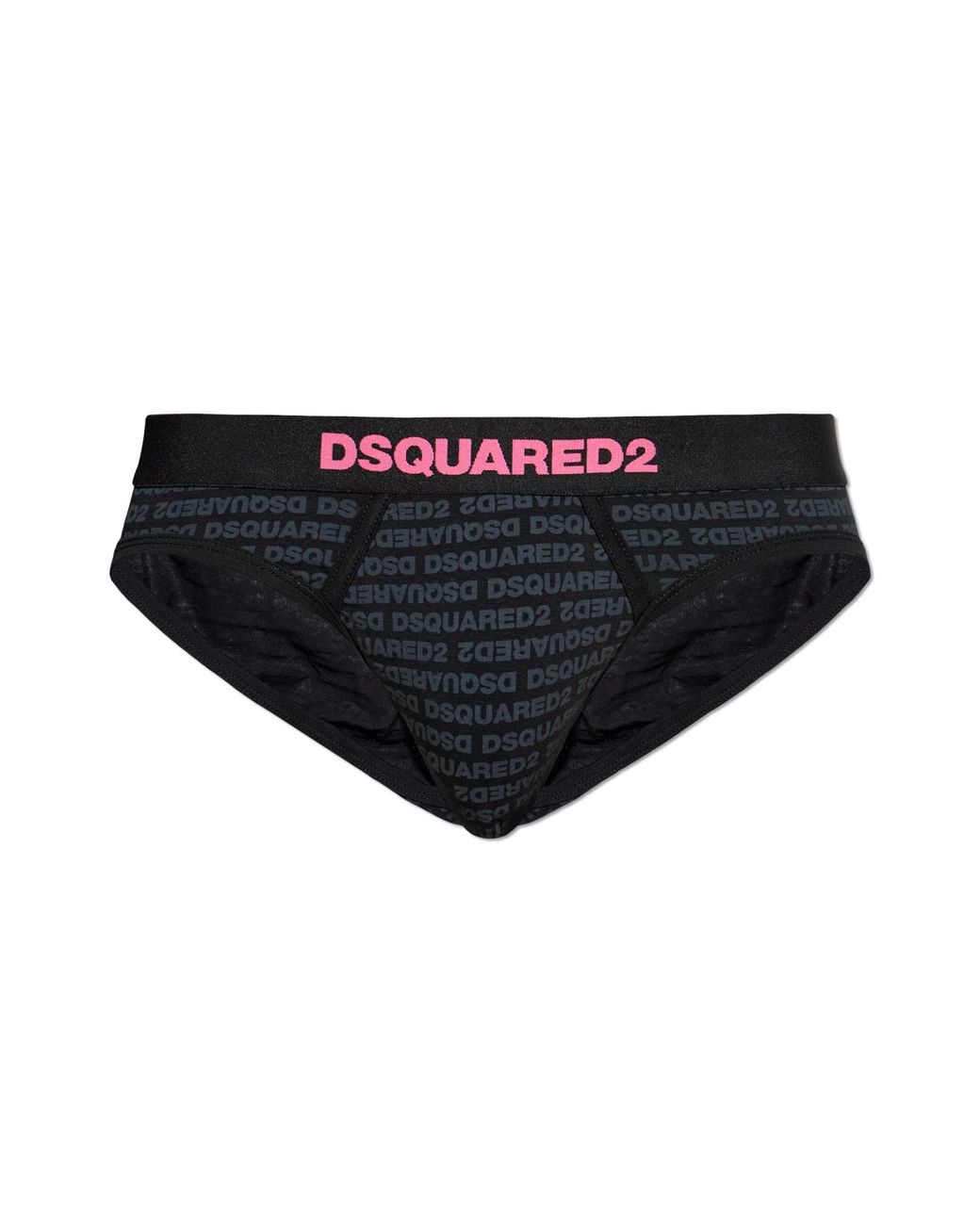 DSquared² Black Cotton Briefs With Monogram for men