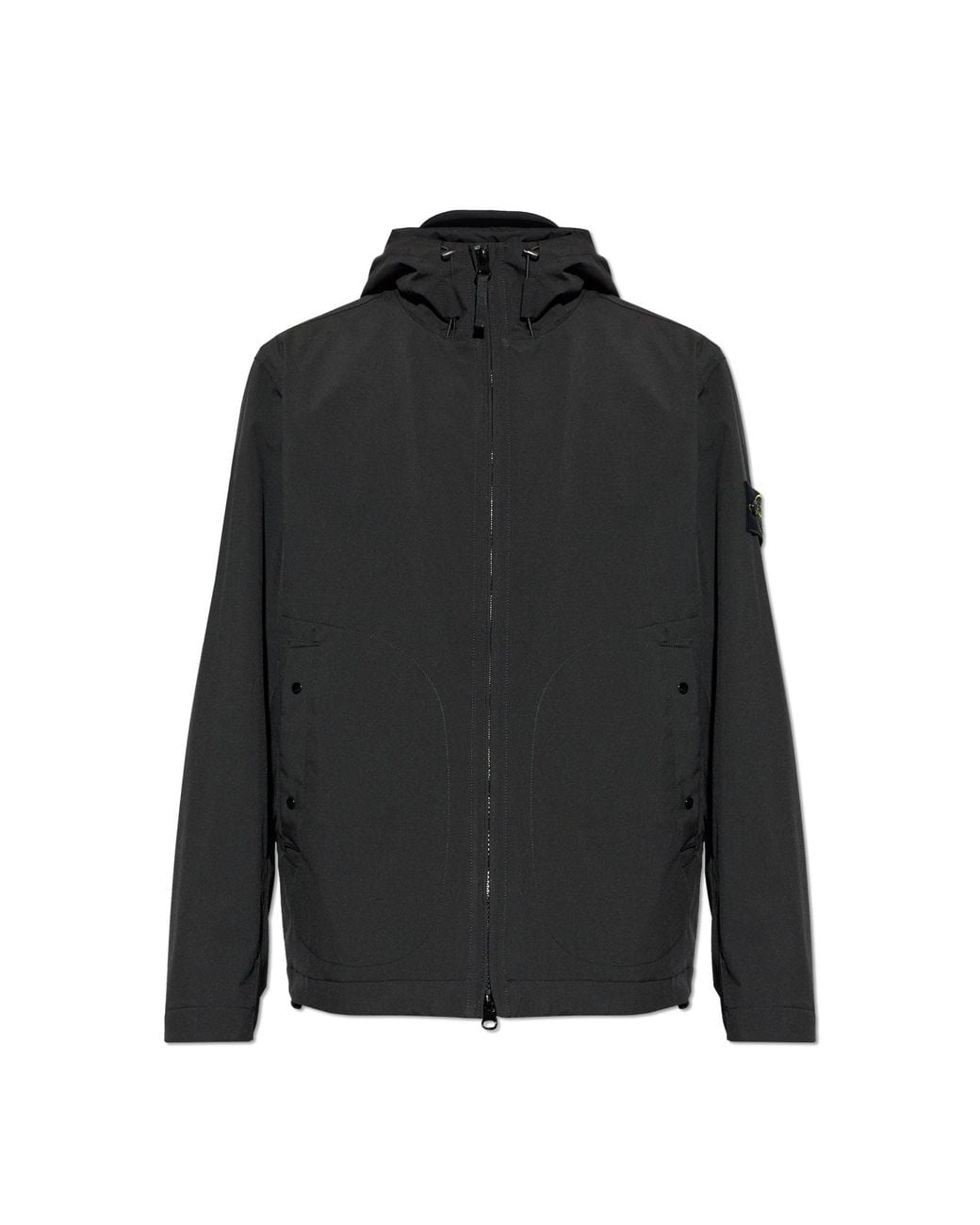 Stone Island Black Insulated Jacket With Hood for men