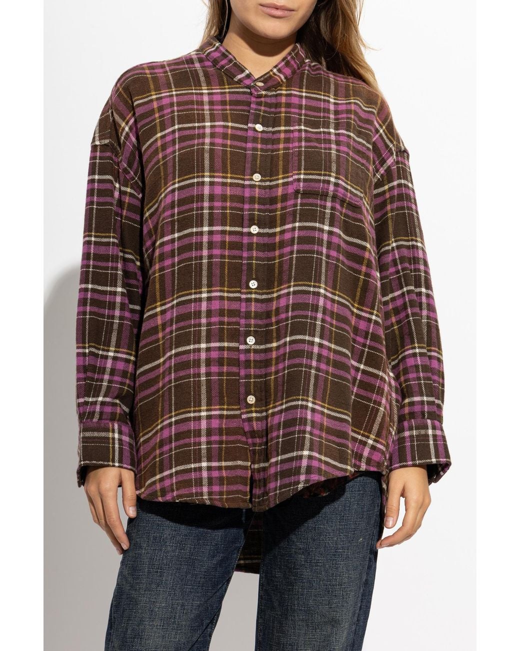 R13 Black Plaid Pattern Shirt