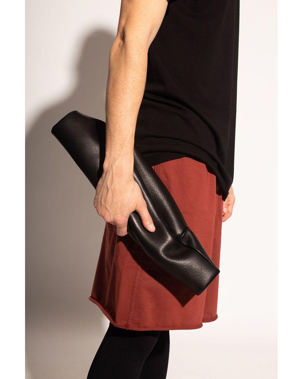 Rick Hand Rick Owens Leather Hand Bag in Black for Men | Lyst