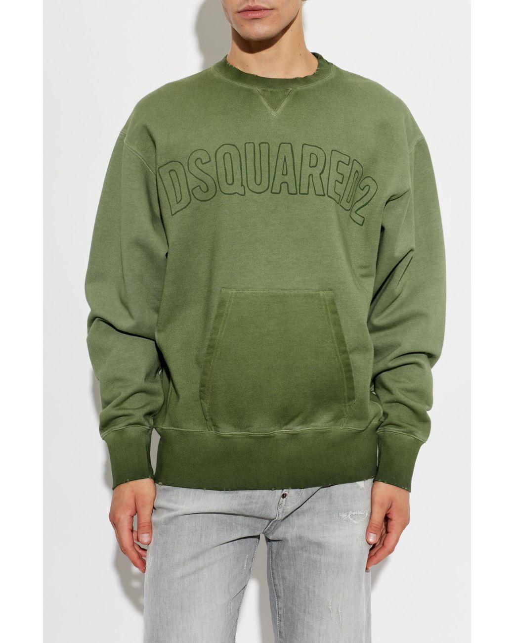 DSquared² Green Sweatshirt With Logo for men