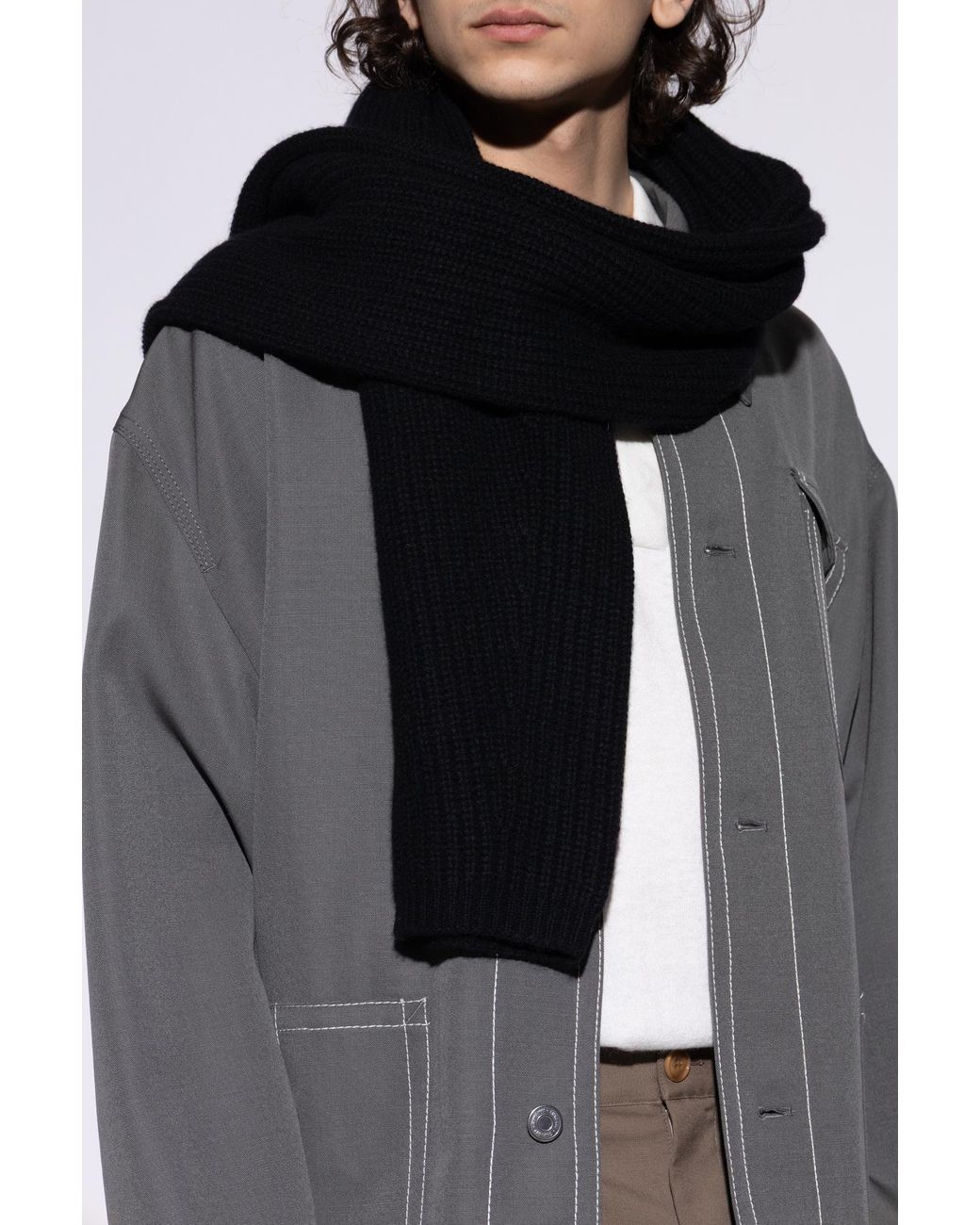 Lisa Yang Black Scarf "Marseille" for men