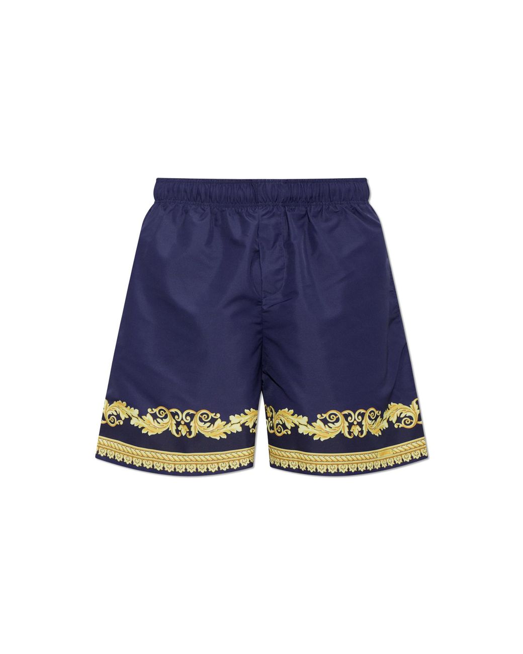 Versace Blue Swim Shorts With "New Barocco" Print for men