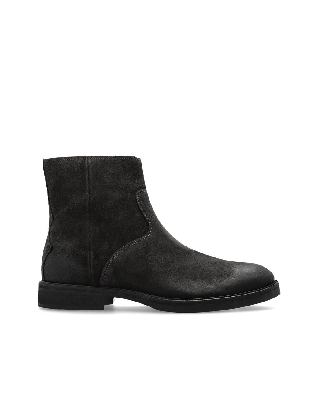 AllSaints Black Leather Heeled Ankle Boots 'Lang' for men