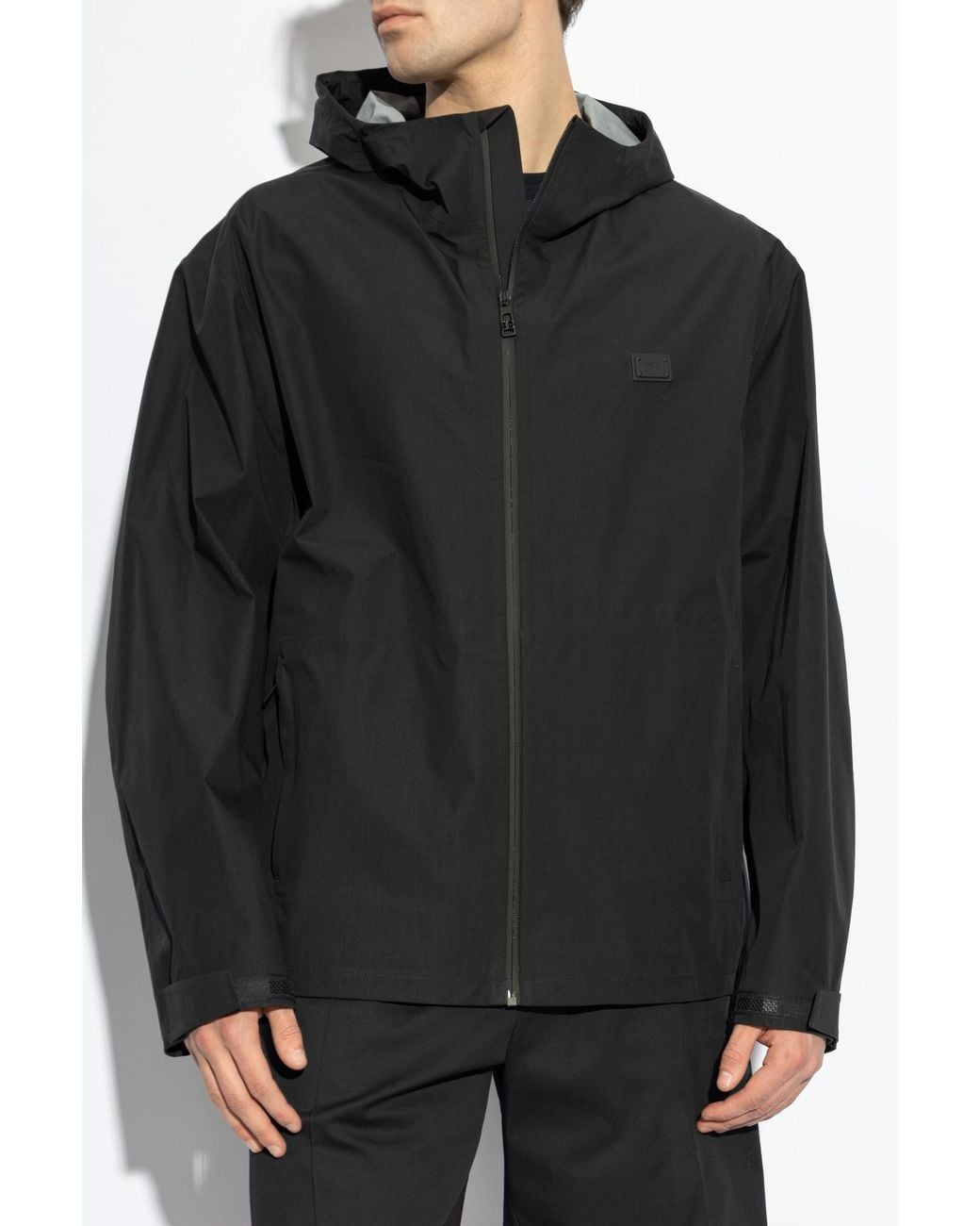 Dolce & Gabbana Black Hooded Jacket for men