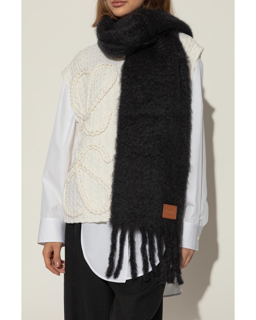 Loewe Black Scarf With Logo