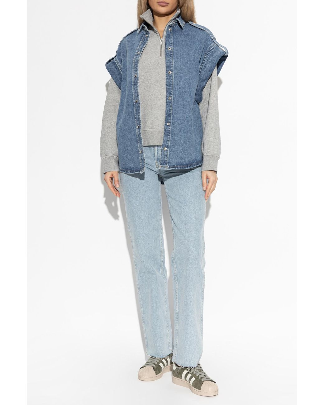 Re/done Blue Straight-Leg Jeans