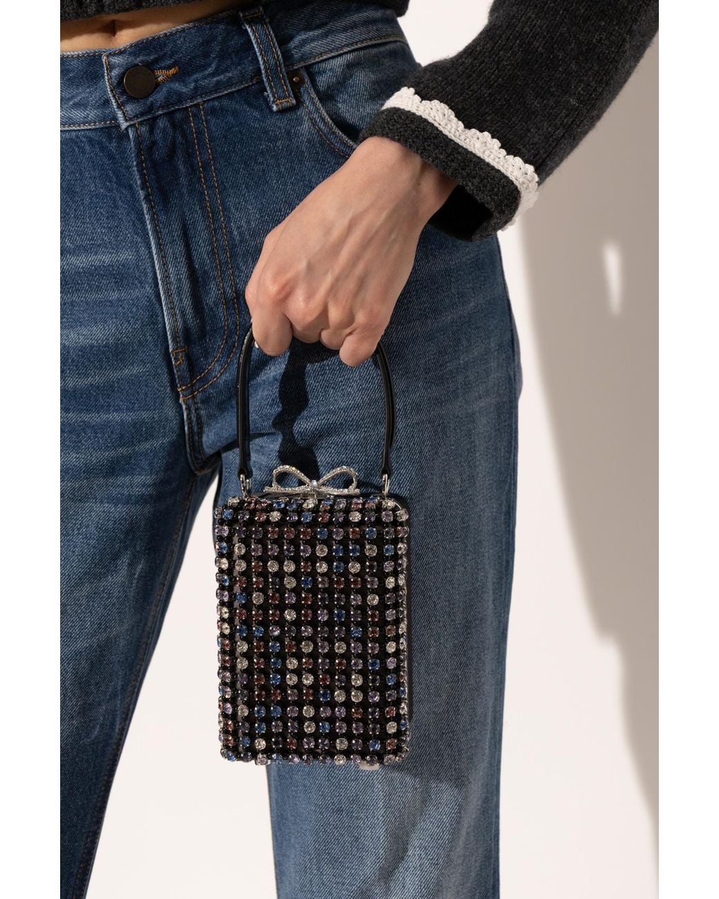 Self-Portrait Black Leather Clutch