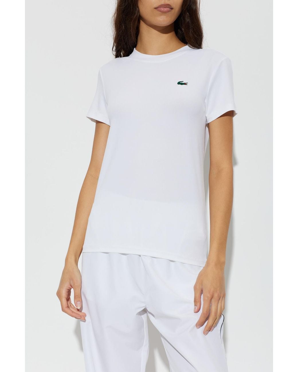 Lacoste White T-Shirt With Logo Patch