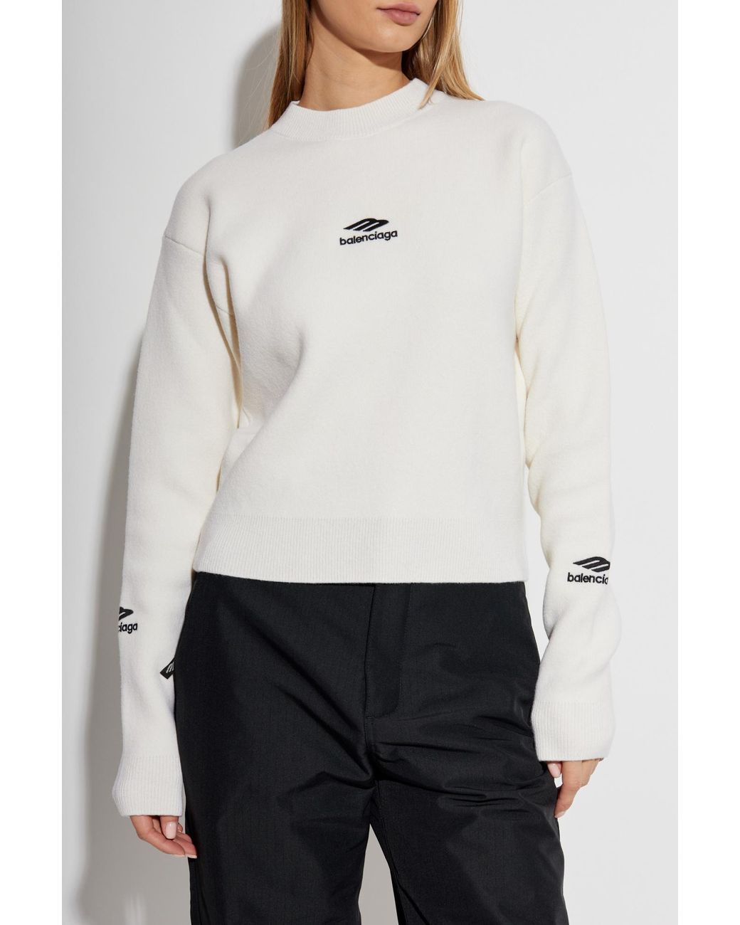 Balenciaga white sweater discount