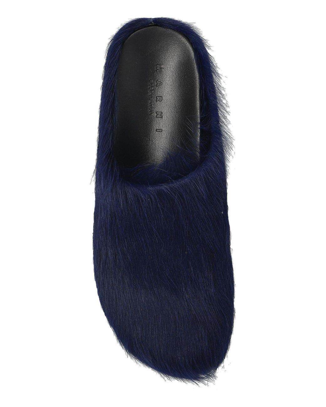 Marni Blue Fur Slippers