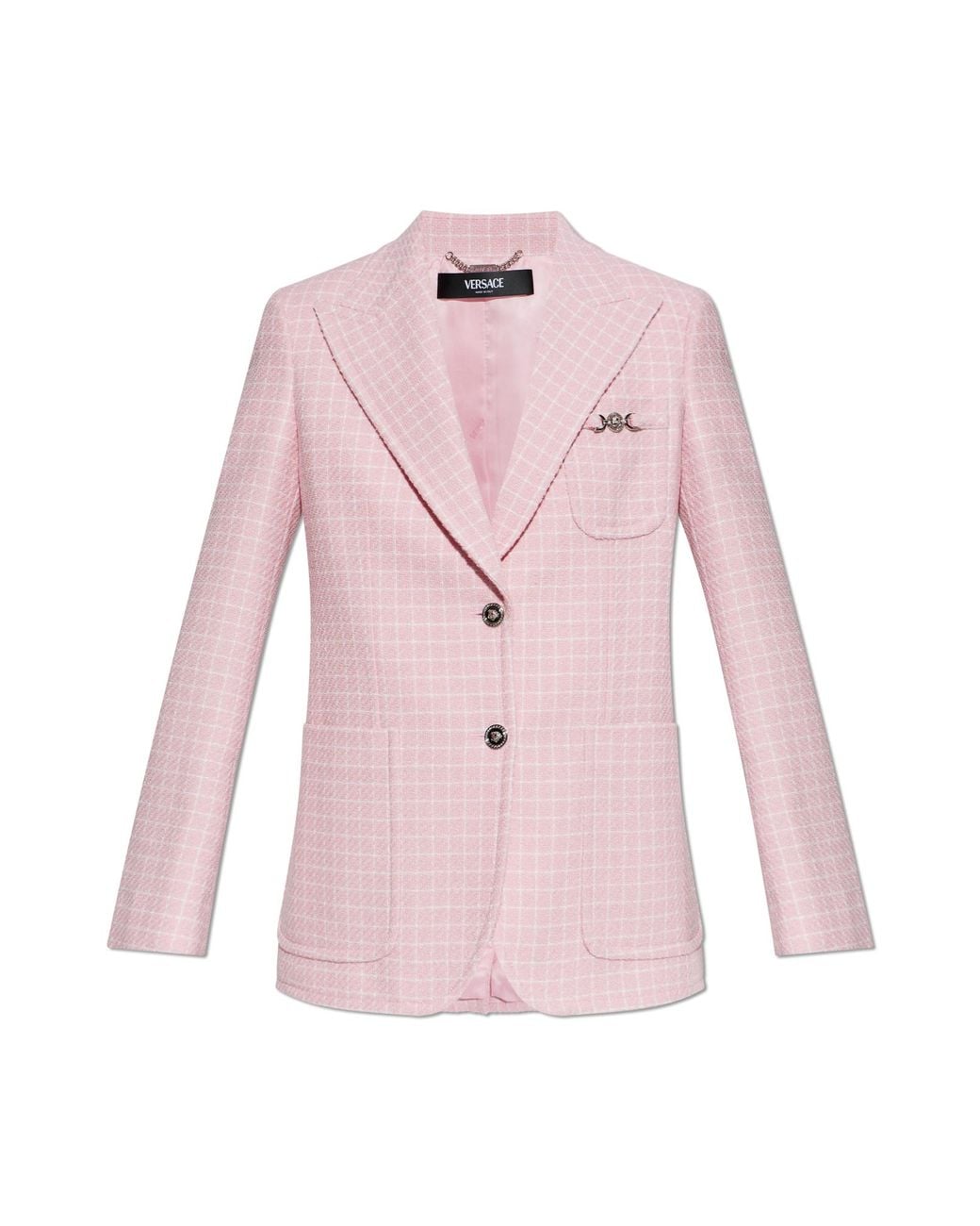 Versace Blue Checked Pattern Blazer