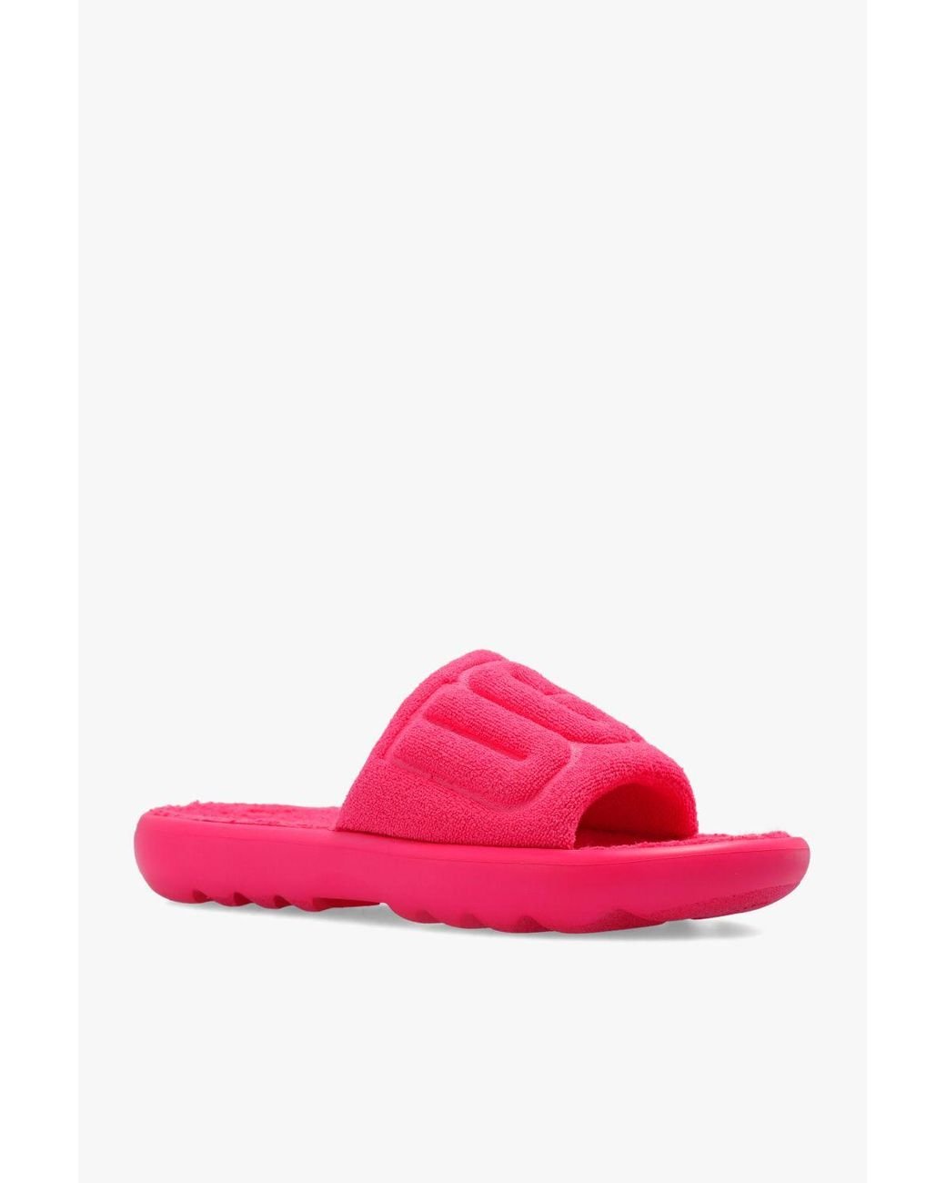 Blue pink and white ugg best sale slides