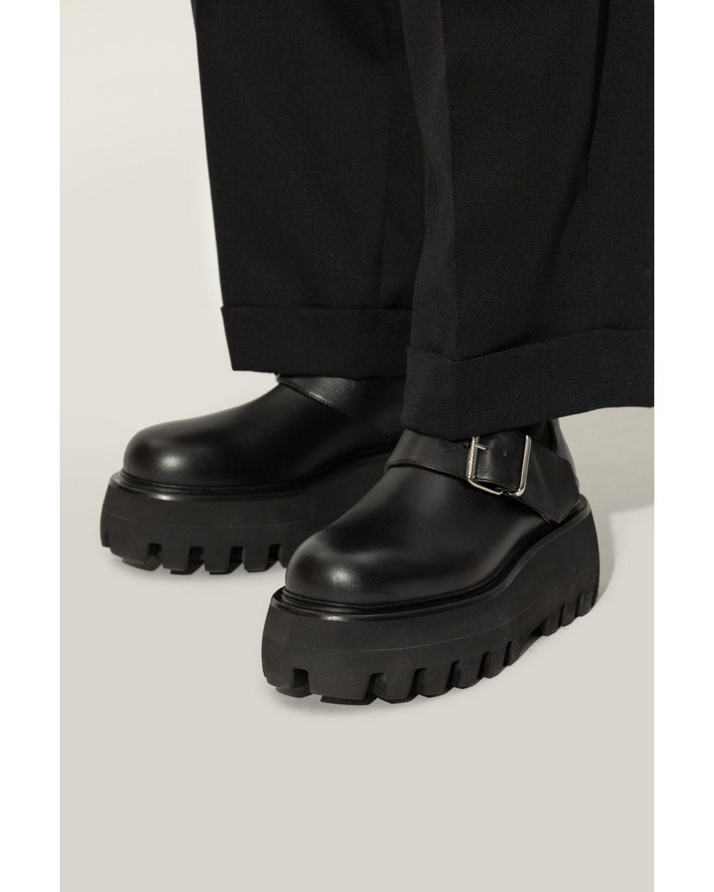 McQueen Black "Sofa" Platform Ankle Boots
