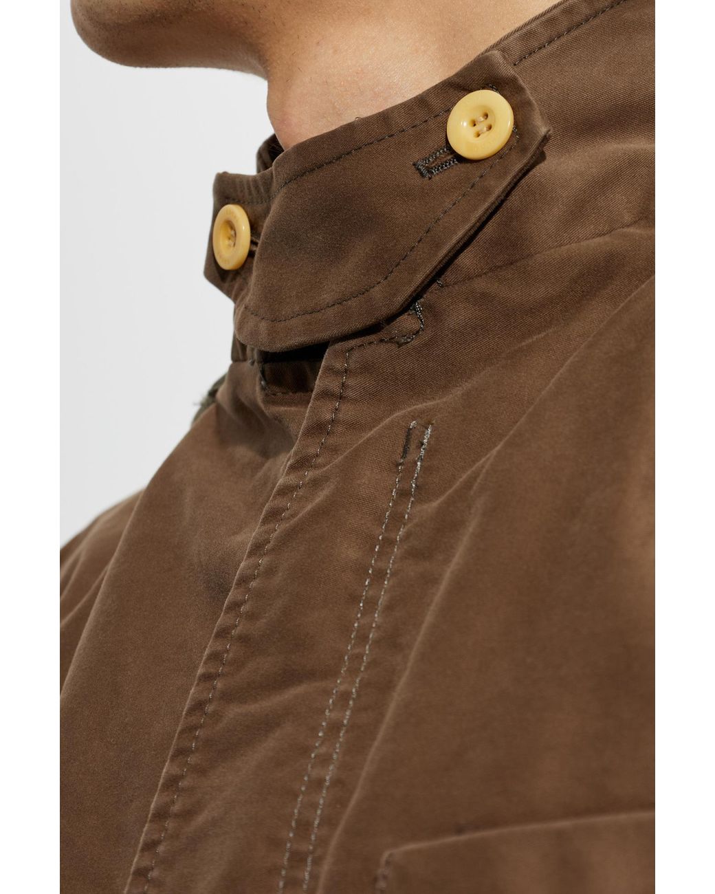 Sacai Brown Jacket With Detachable Hood for men