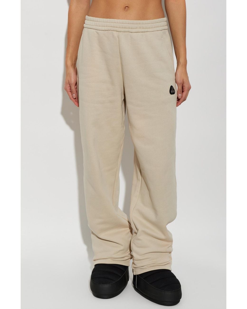 Moose Knuckles Black Track Pants With Logo Patch