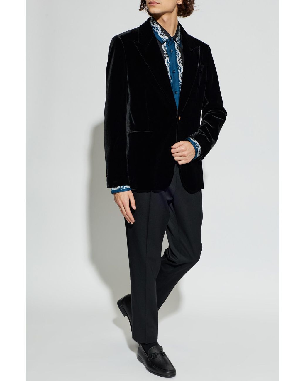 Versace Black Velvet Blazer for men