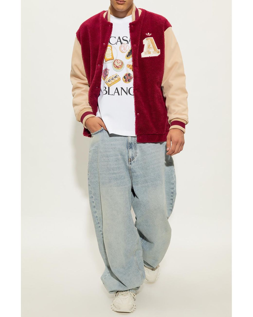 adidas Originals Bomber Jacket With Logo in Burgundy (Red) for Men | Lyst  Canada