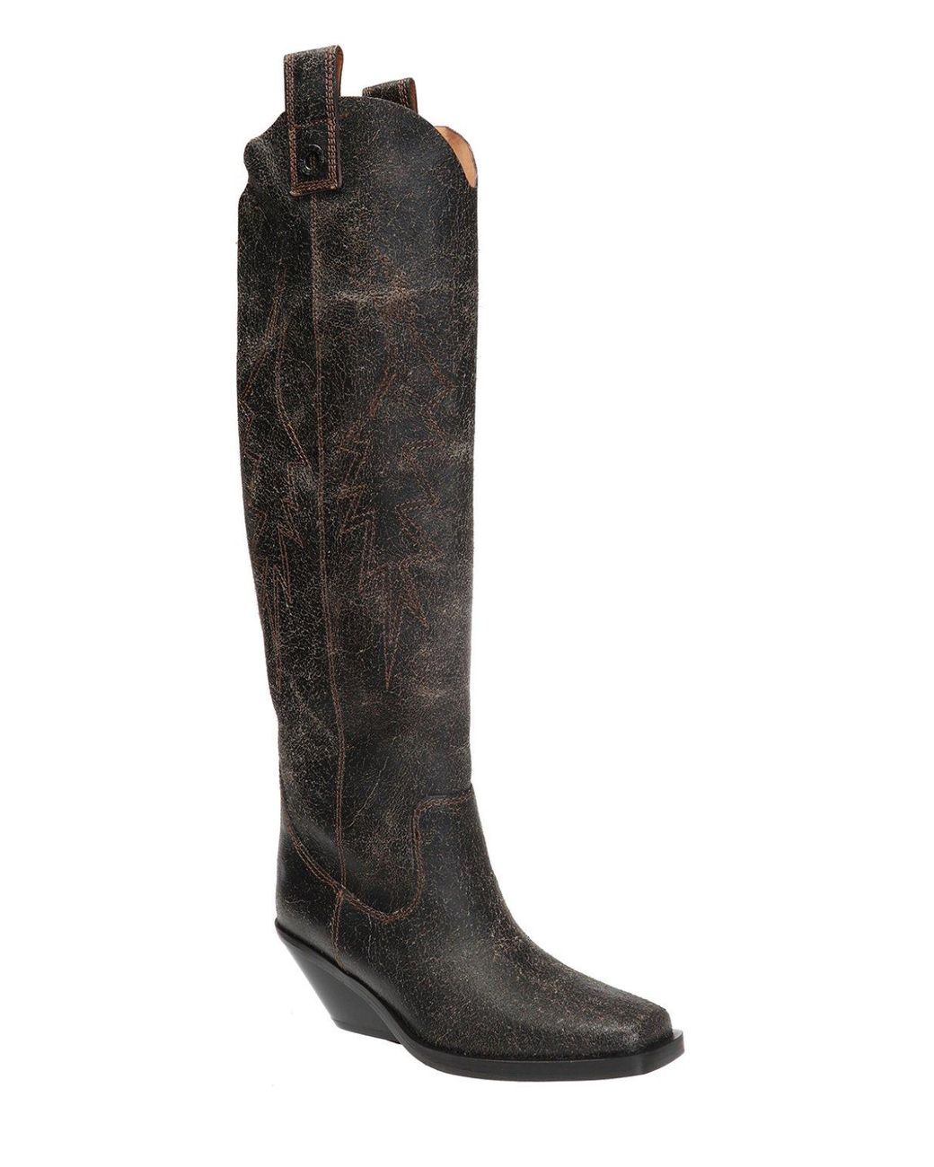 DIESEL Over-the-knee Cowboy Boots in Black | Lyst