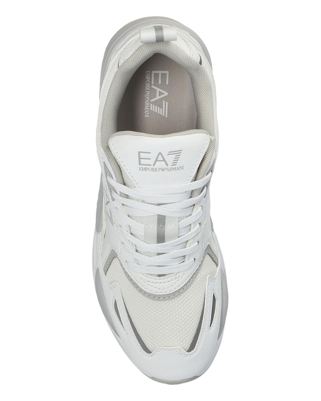EA7 White Sports Shoes With Reflective Details