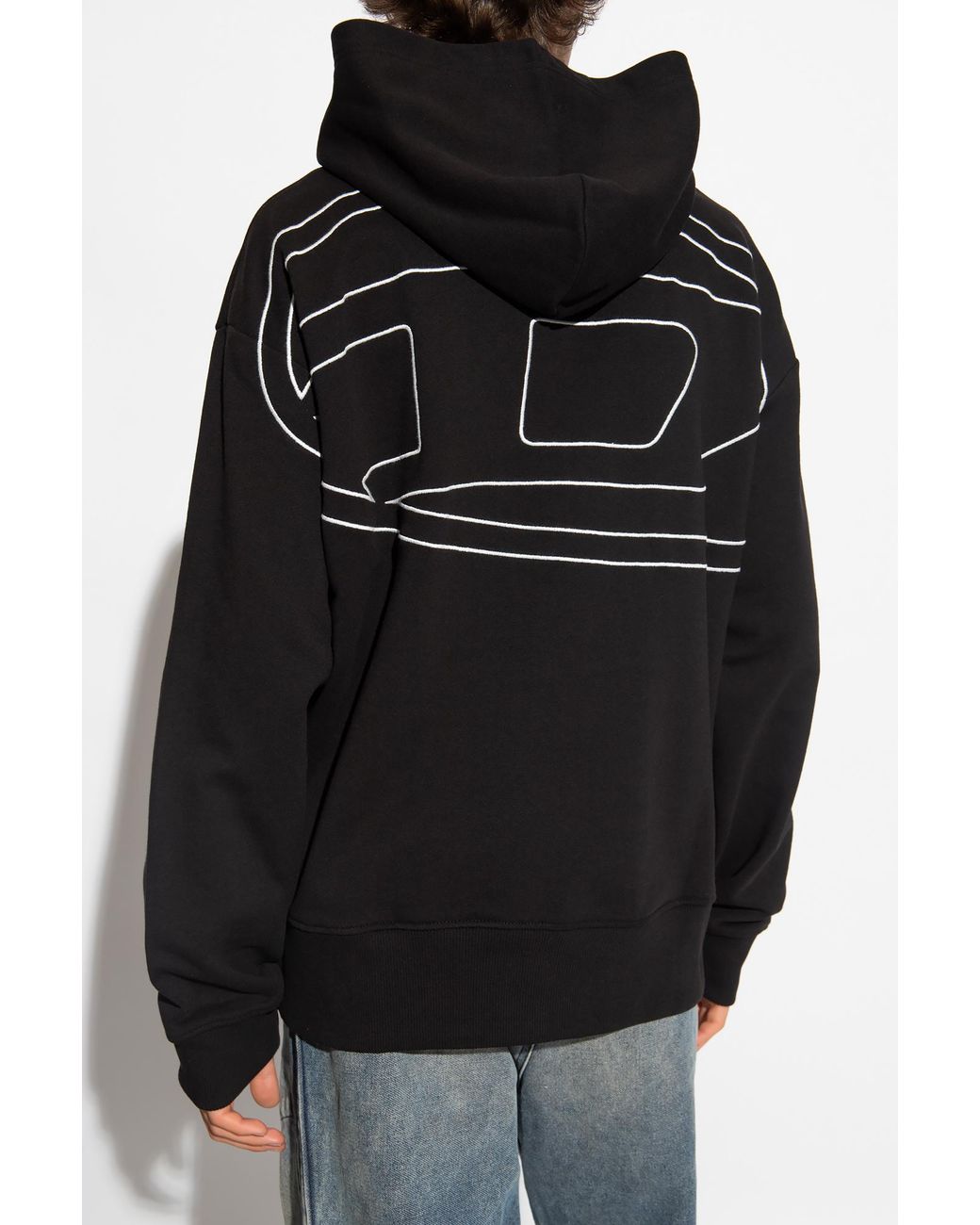 DIESEL Black 'S-Macs-Hood-Megoval-D' Hoodie for men