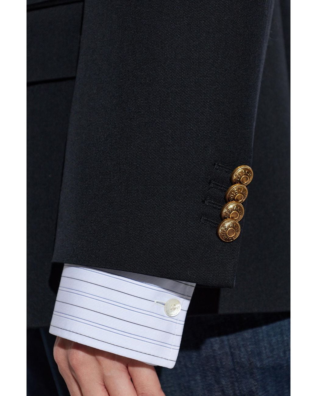 Acne Blue Wool Jacket With Open Lapels