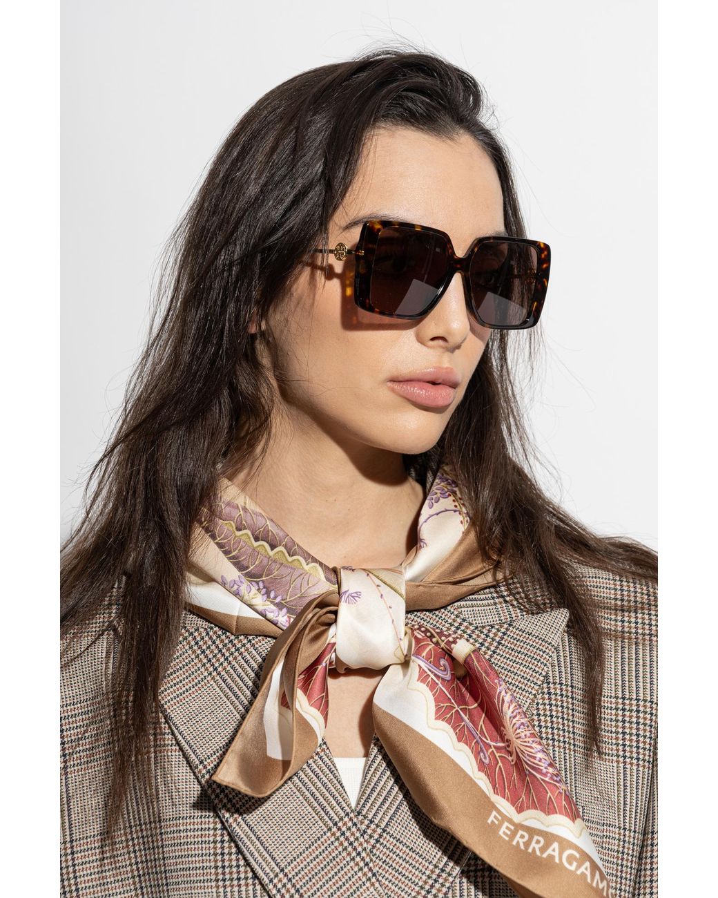 Tory Burch Multicolor Miller Oversized Square Sunglasses