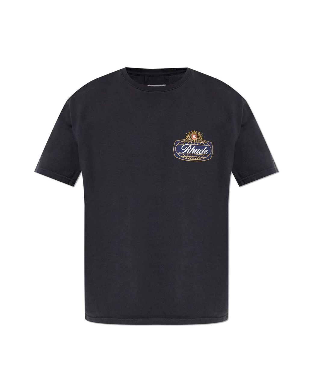 Rhude Black T-Shirt With Print for men