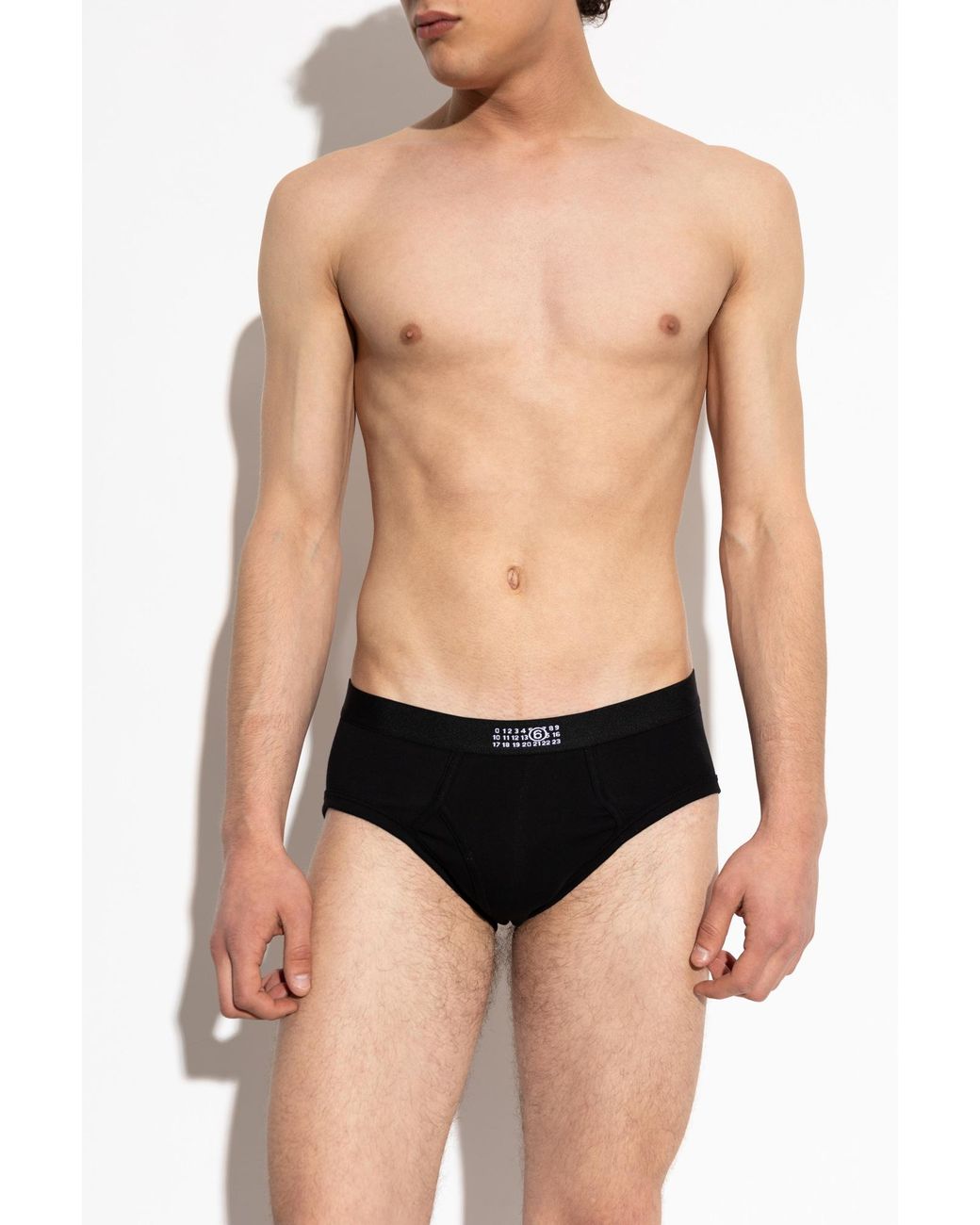 MM6 by Maison Margiela Black Briefs With Logo for men