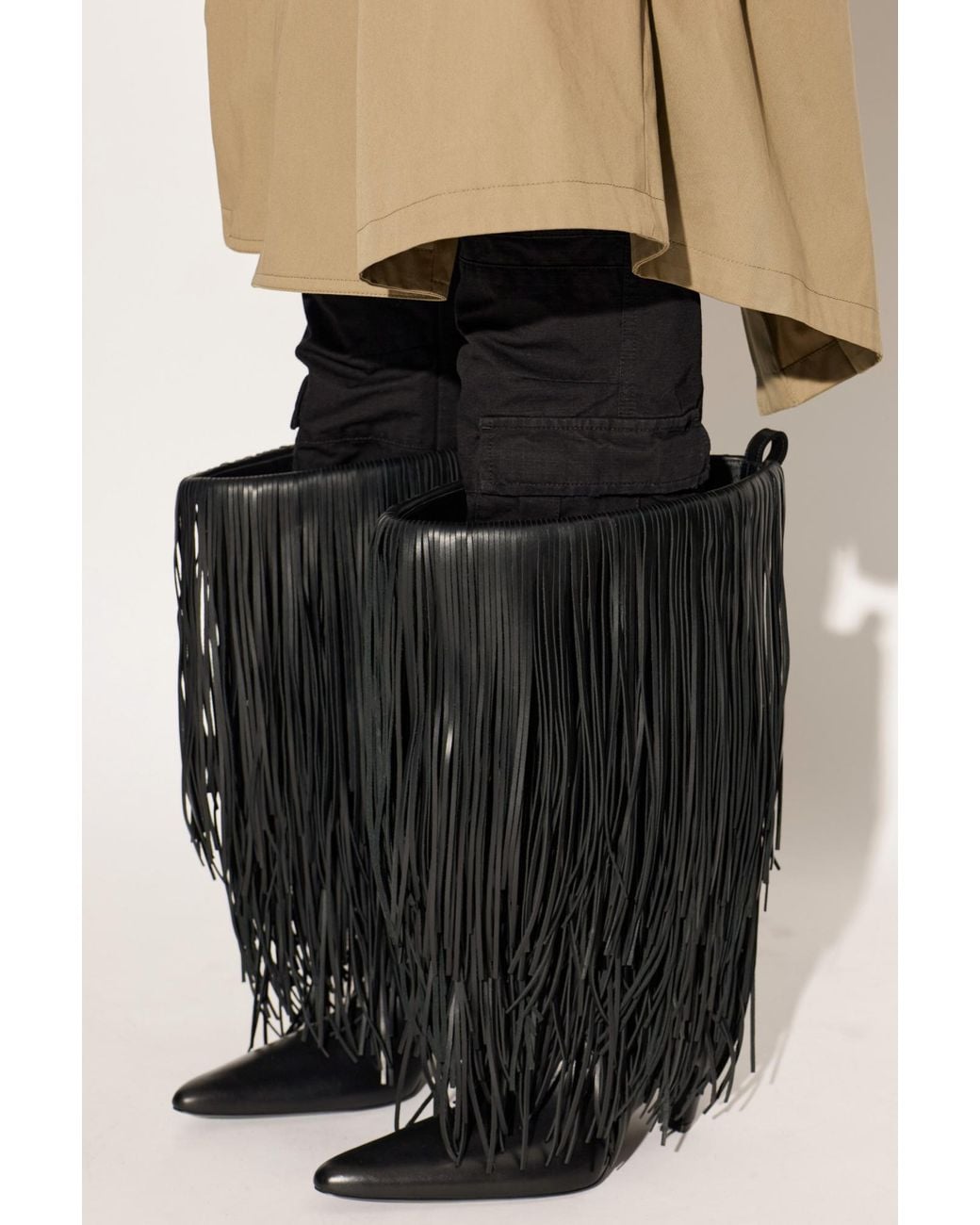 Balenciaga Black Leather Heeled Boots 'Phoenix'