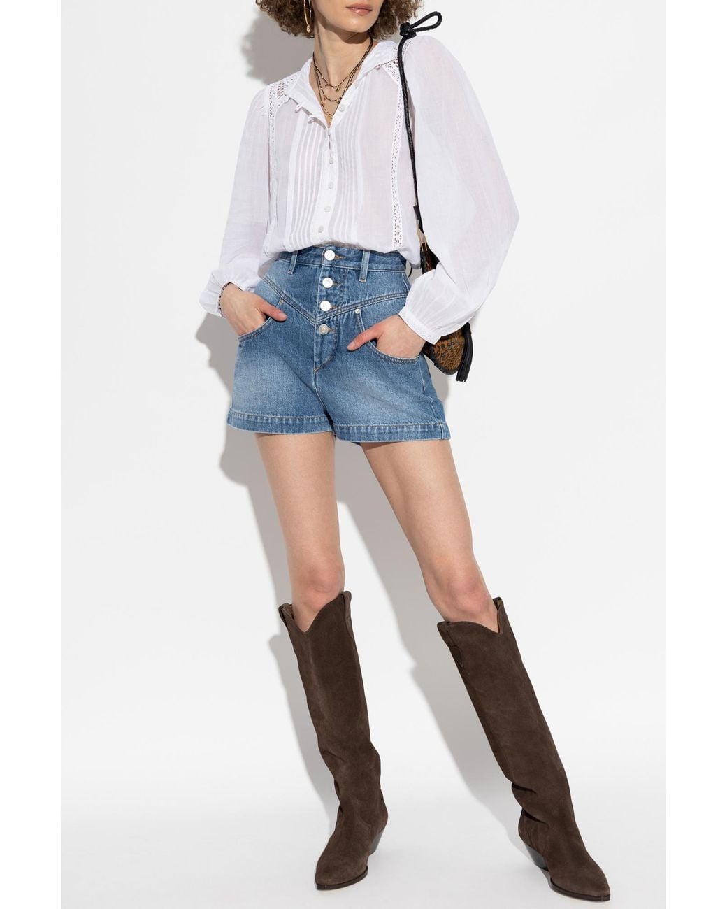 Isabel Marant Blue Jovany Denim Shorts