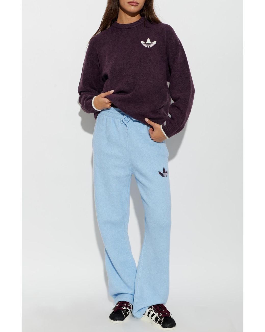 Adidas Originals Blue Wide-Leg Trousers