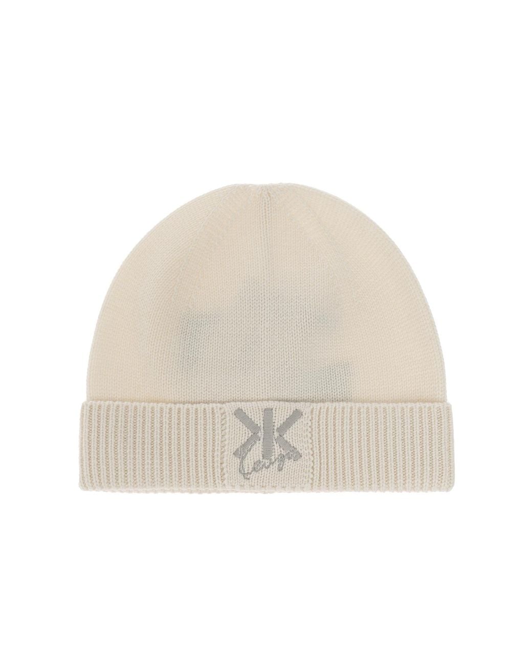 KENZO Natural Beanie With Embroidered Logo
