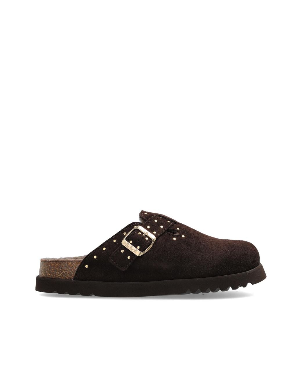 Scholl Black Leather Clogs 'Beatriz Clog Fur'