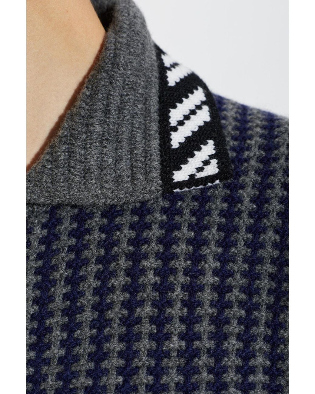 Versace Blue Wool Cardigan for men