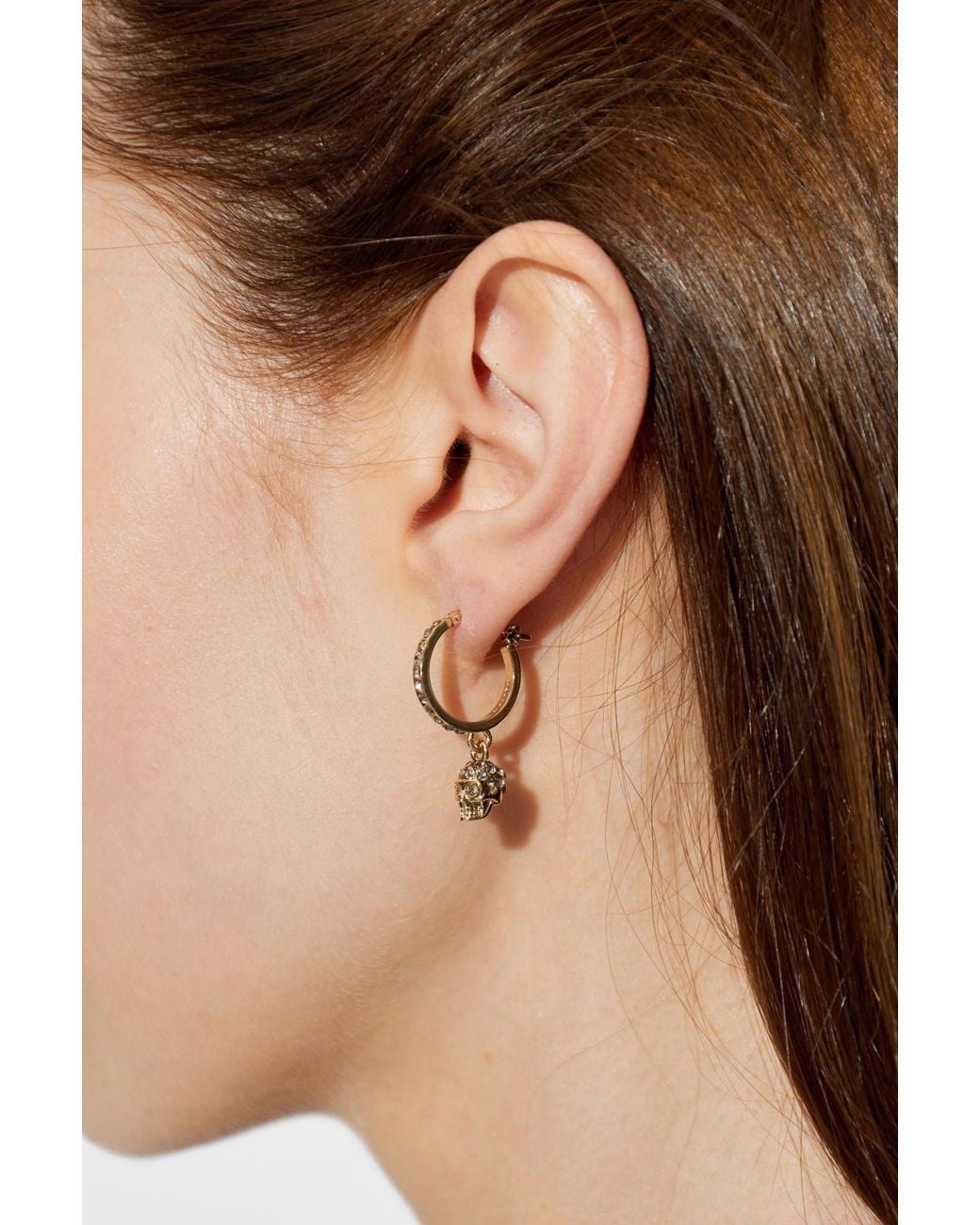 McQueen Metallic Earrings With Shimmering Crystals