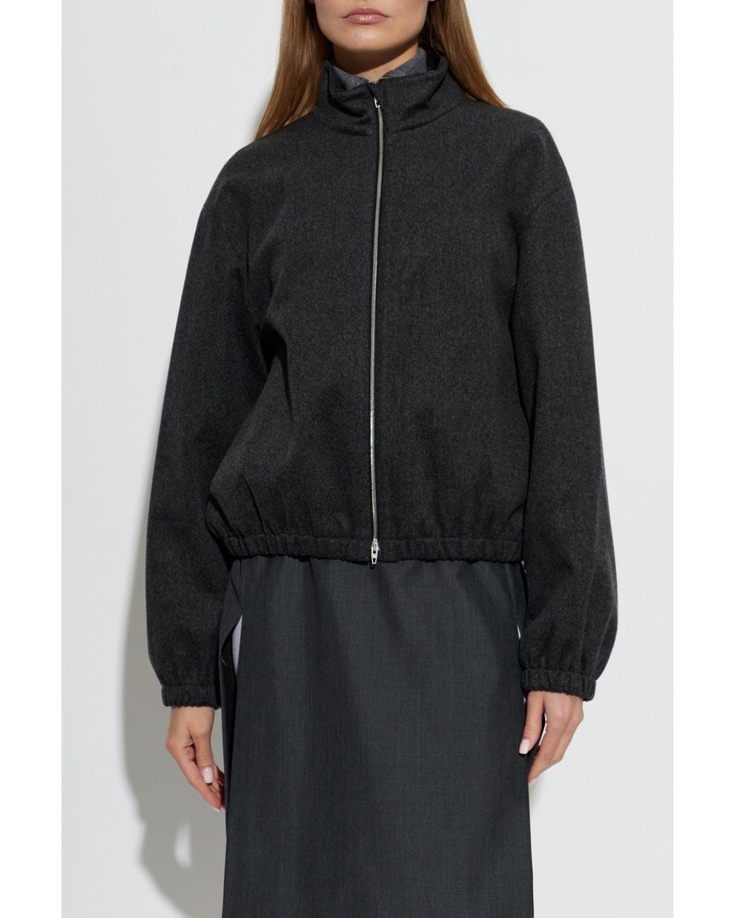 Jil Sander Black Wool Jacket With Stand Collar