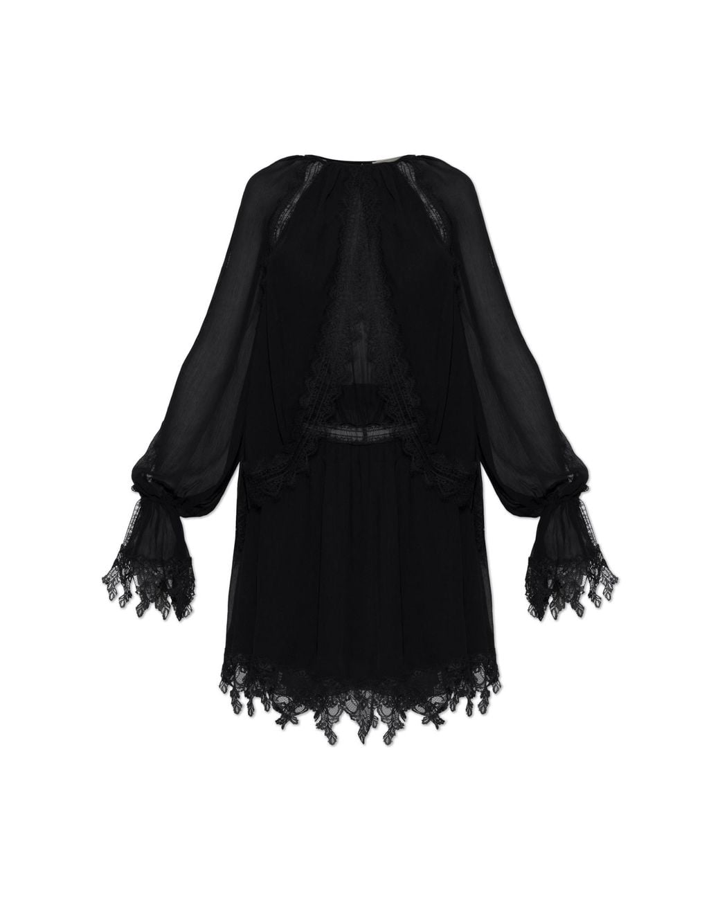 Blumarine Black Dress With Lace Trim