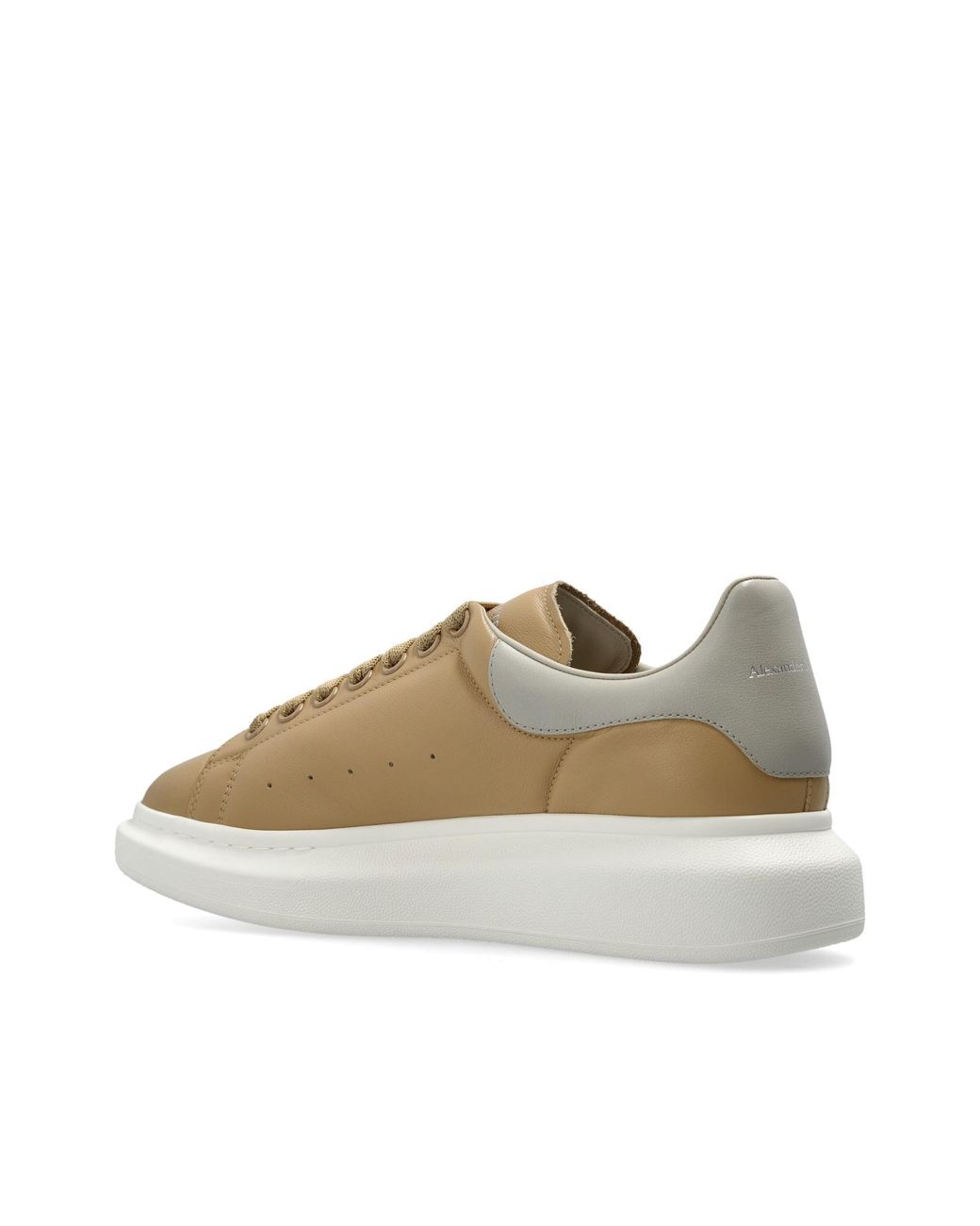 McQueen Natural Leather Sports Shoes With Logo for men