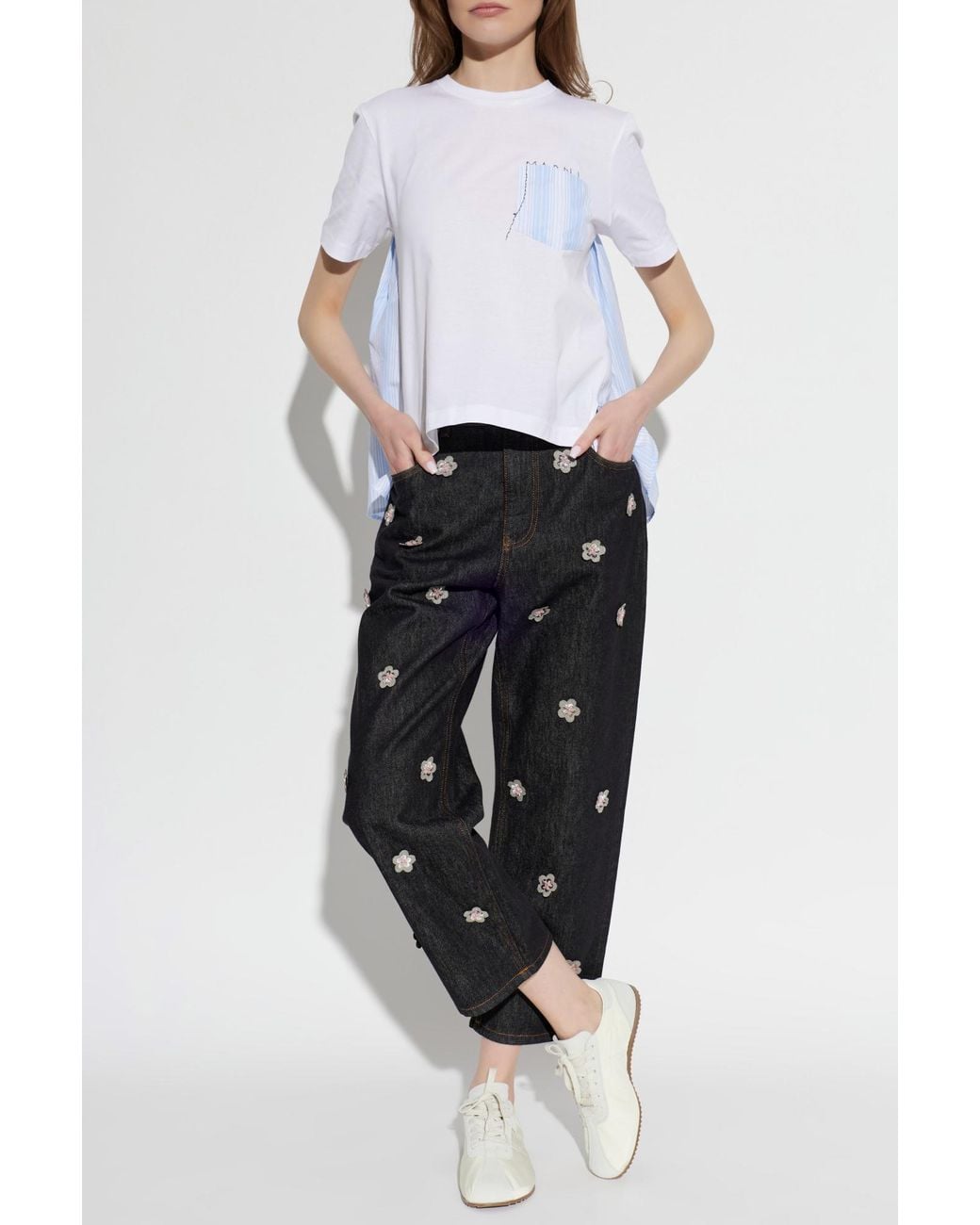 Marni White T-Shirt With Pocket