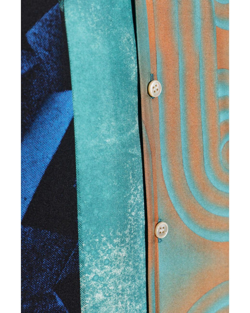 Versace Blue Silk Short-Sleeve Shirt for men
