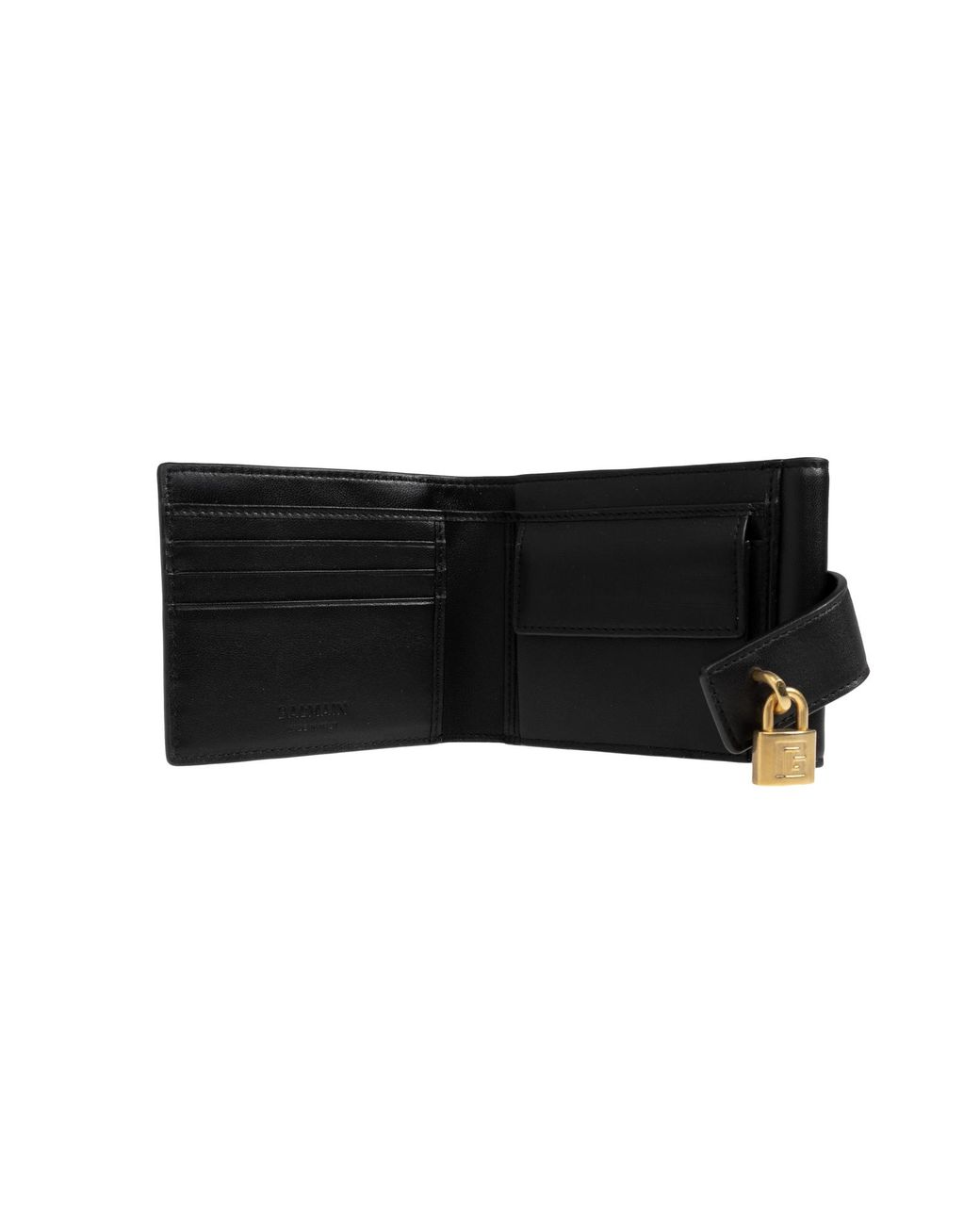 Balmain Black Leather Wallet With Logo