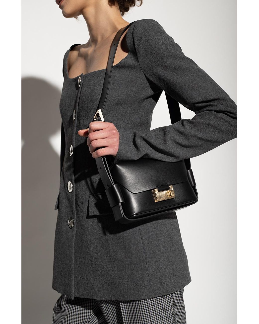 AllSaints 'frankie' Shoulder Bag in Black | Lyst