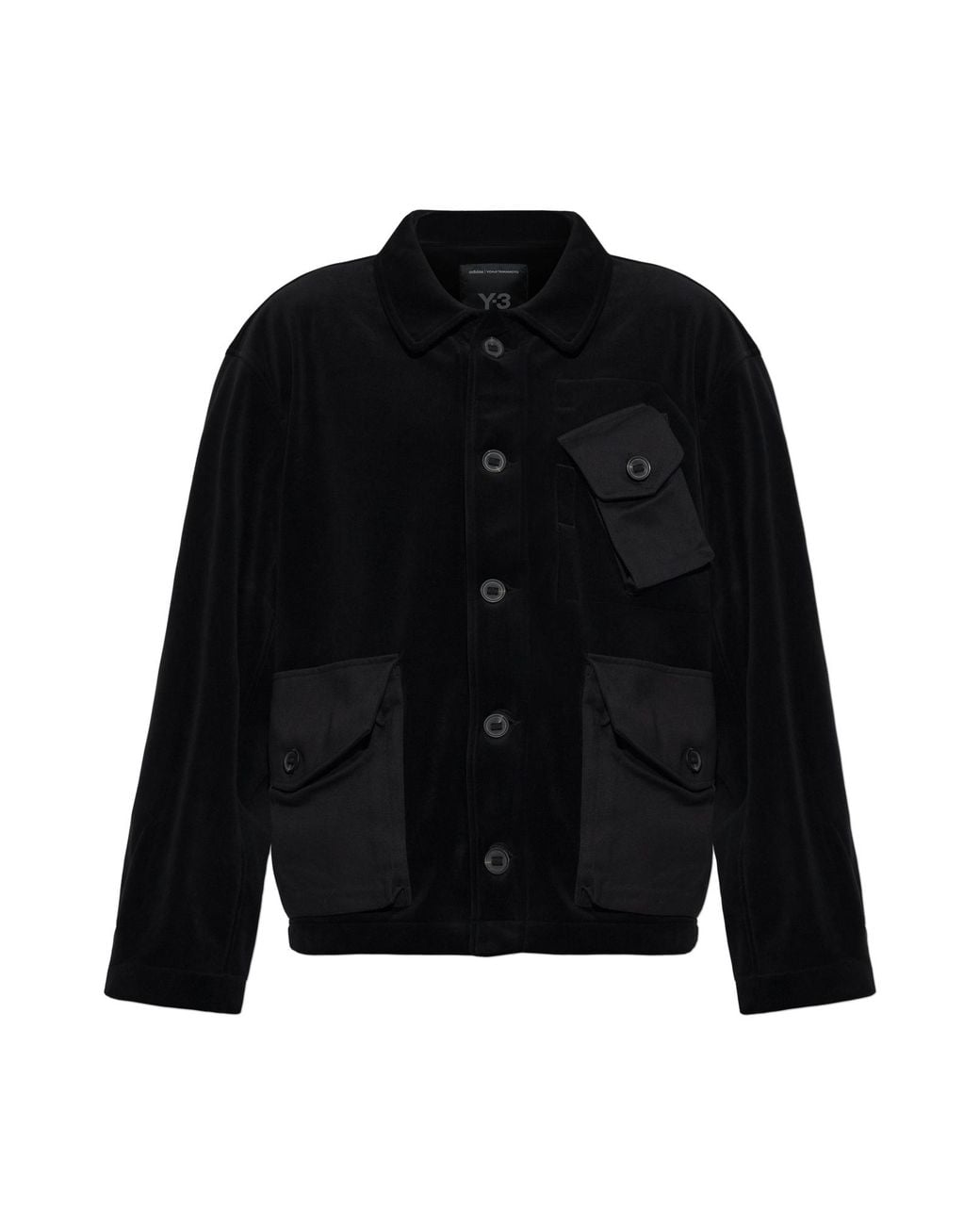 Y-3 Black Corduroy Jacket With Pockets for men